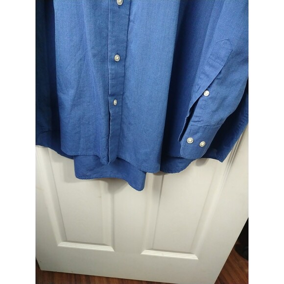 Repp Men'swear 21/35-36 Tall Blue LS Collared Button down Shirt Business Office - Picture 5 of 6